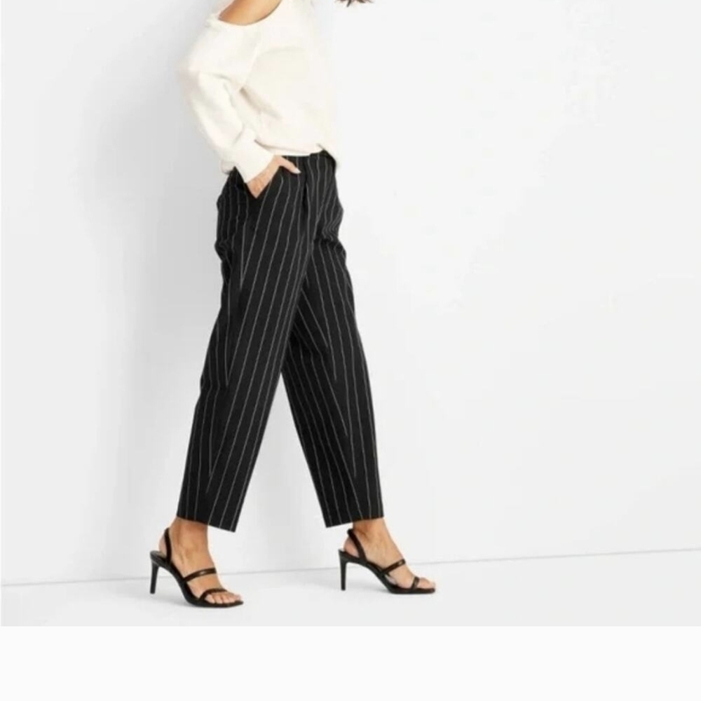 Black Pinstripe Women's Pants
